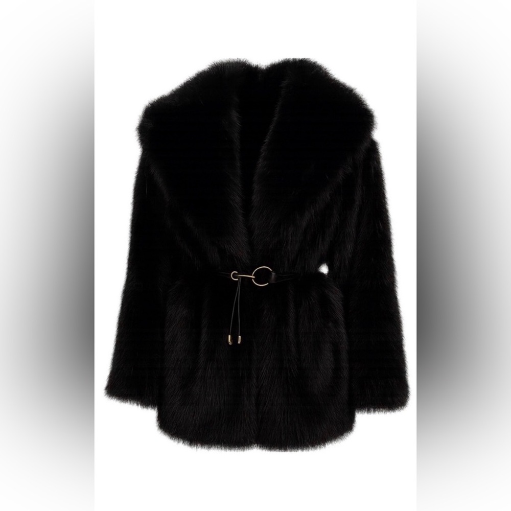 Brand new Zara Luxurious cozy Black Faux Fur Coat fantastic piece NWT - Picture 9 of 13